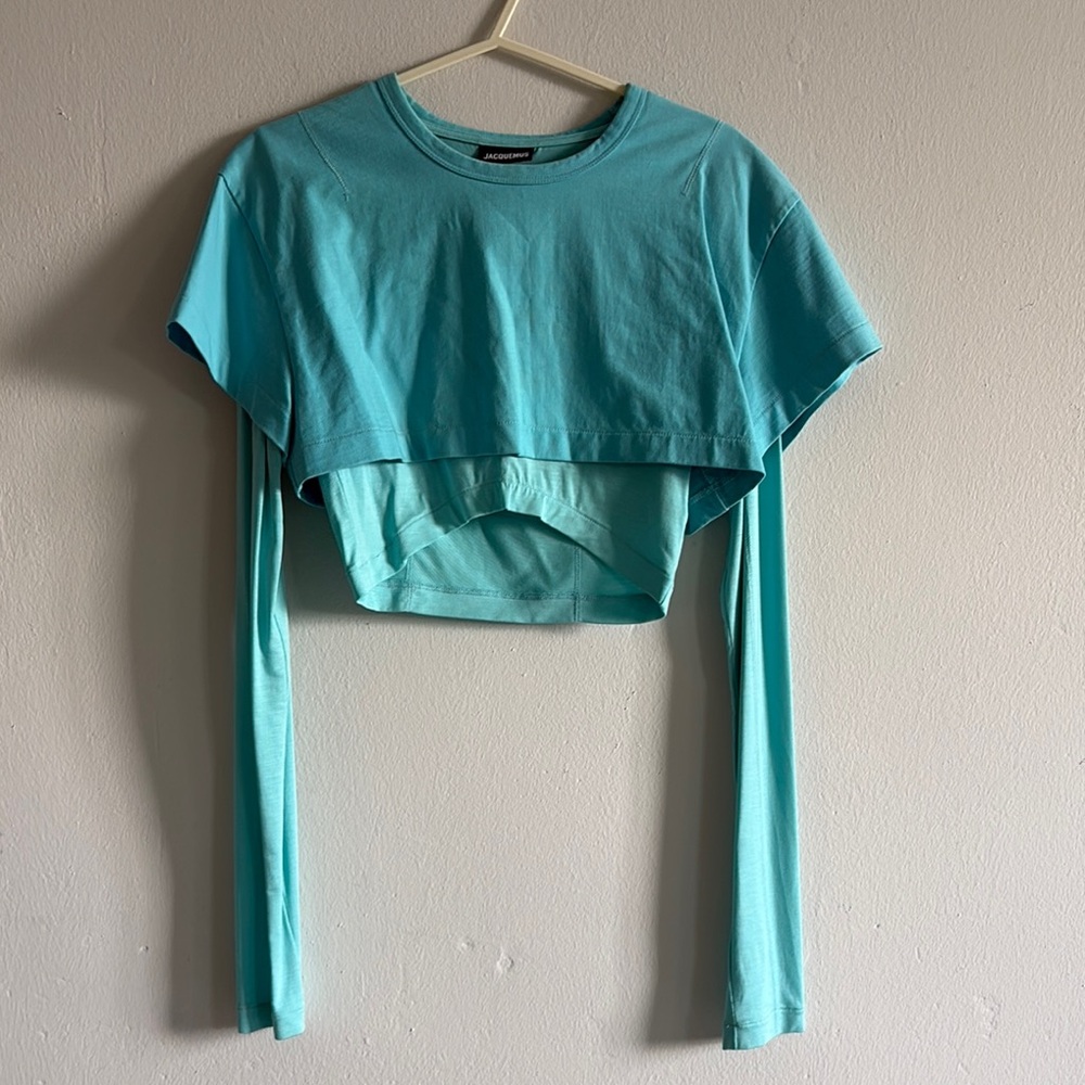 JACQUEMUS Women's baby blue  Crop Top